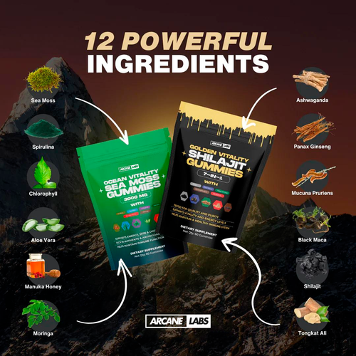 Arcane Shilajit & Sea Moss Gummies Bundle