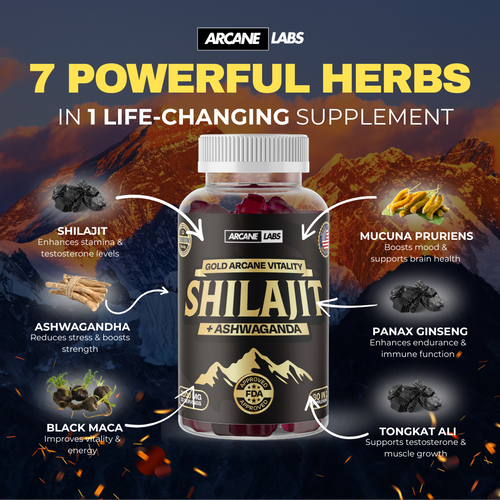 Arcane Shilajit w/ Ashwagandha Gummies